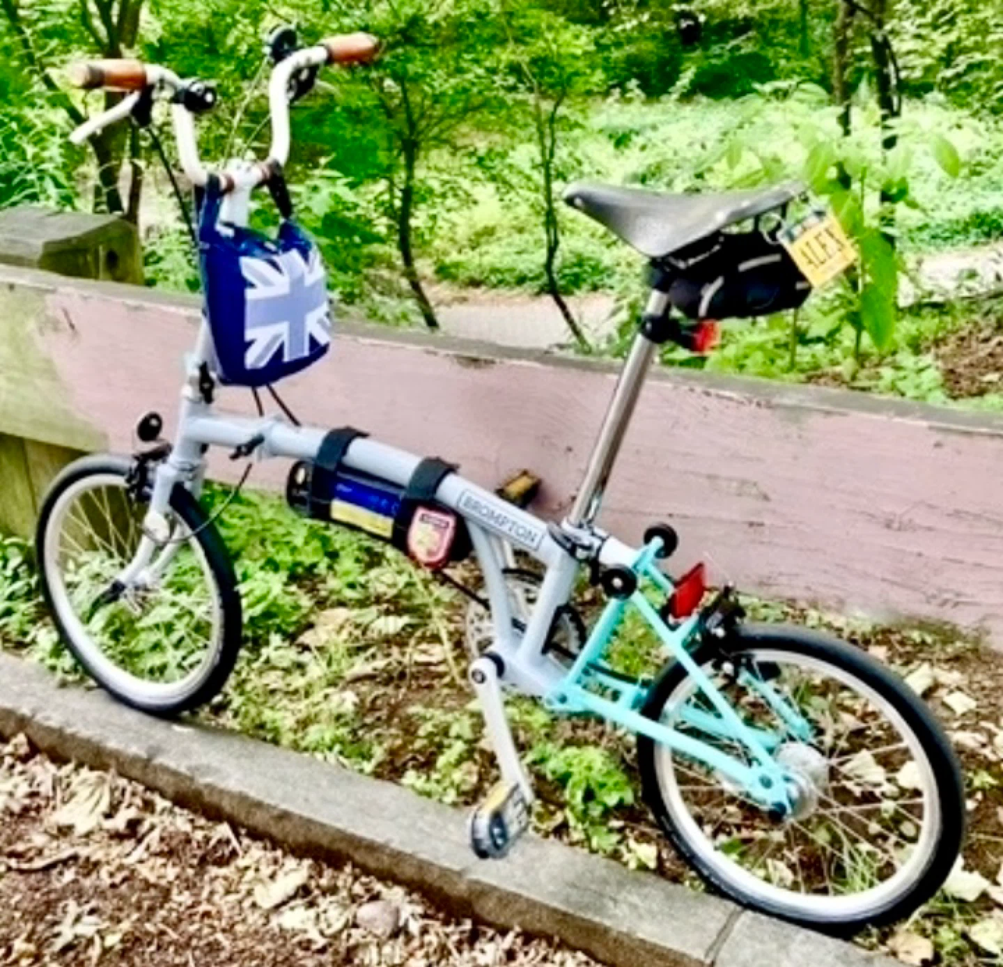 Brompton 2025 A Line Folding Bike - Gray & Teal