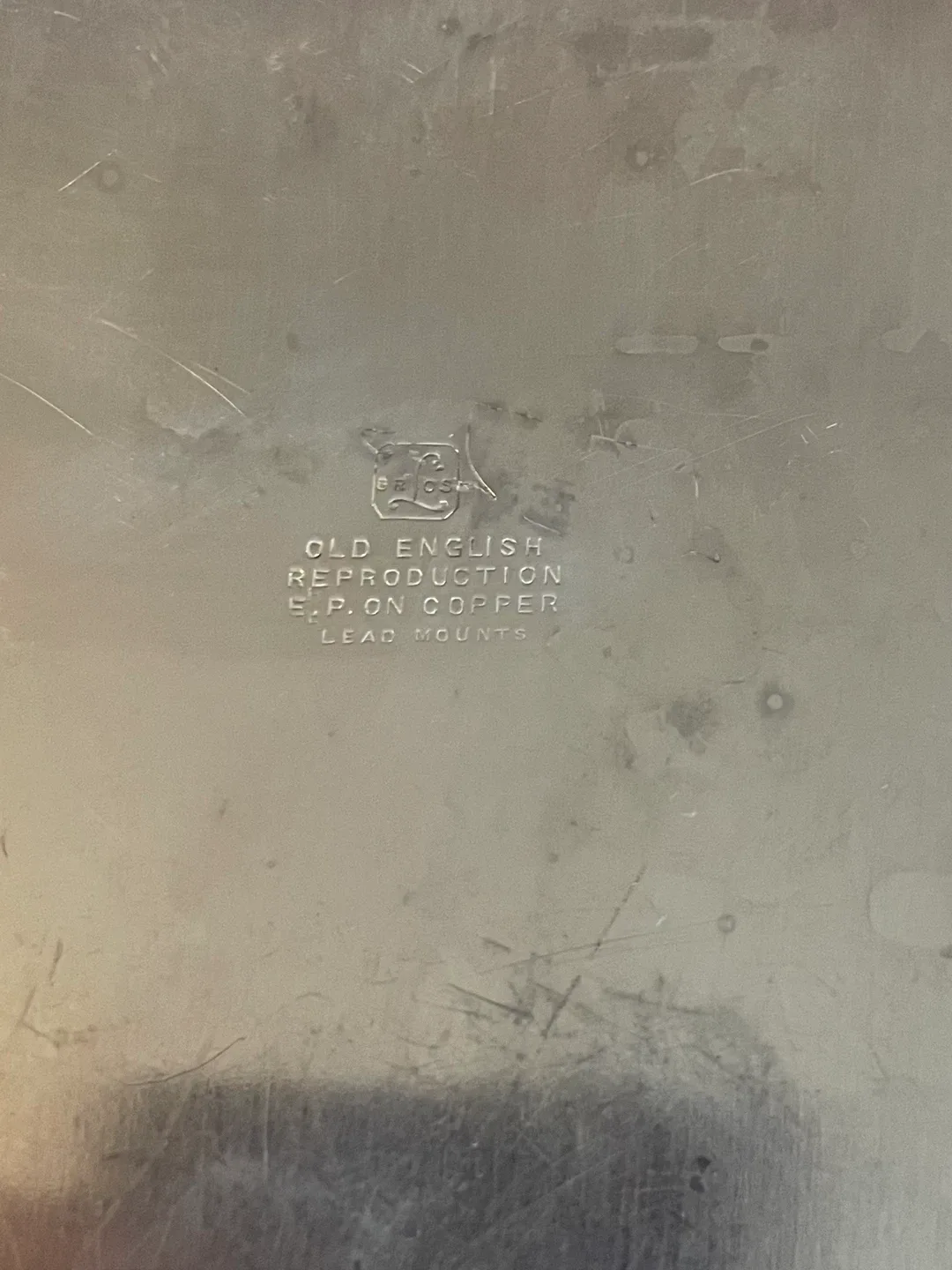 Silver Plate Old English Reproduction E.P. on Copper Tray image indicator(5)