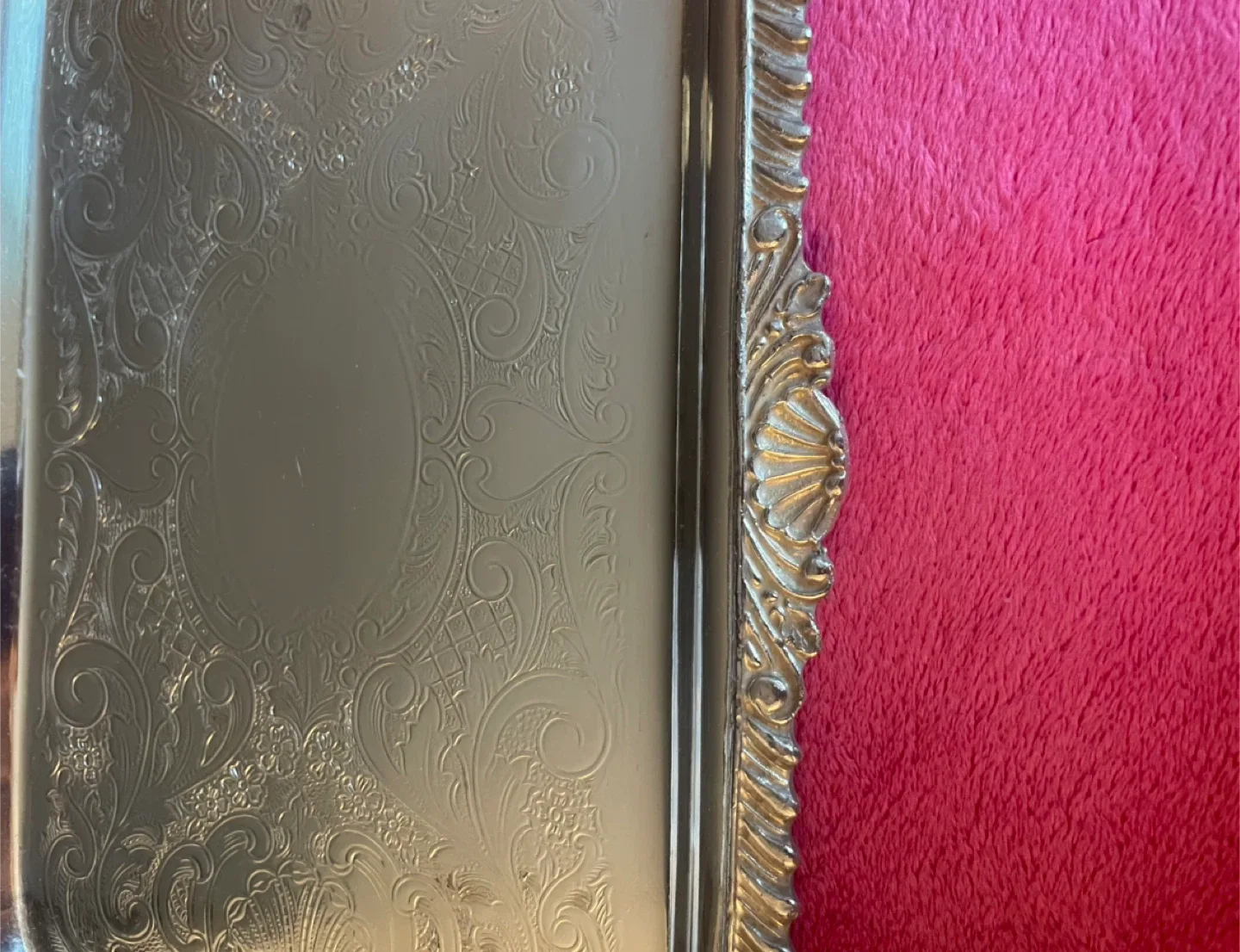 Silver Plate Old English Reproduction E.P. on Copper Tray image indicator(3)