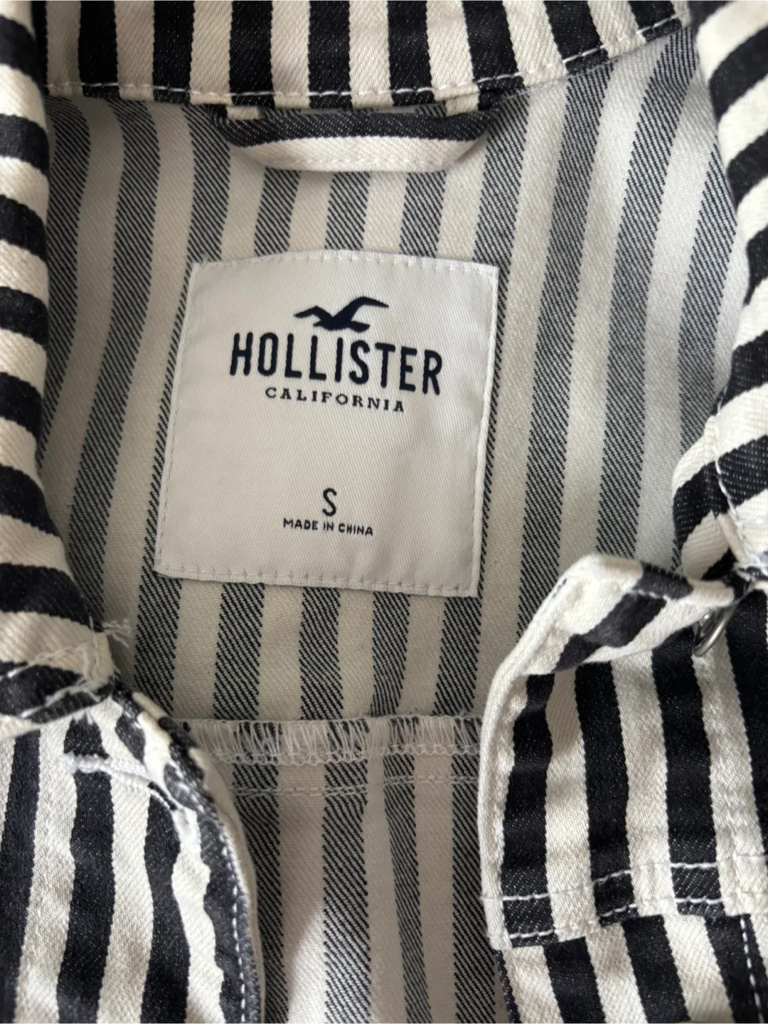 Hollister Striped Denim Jacket - Size Small image indicator(2)