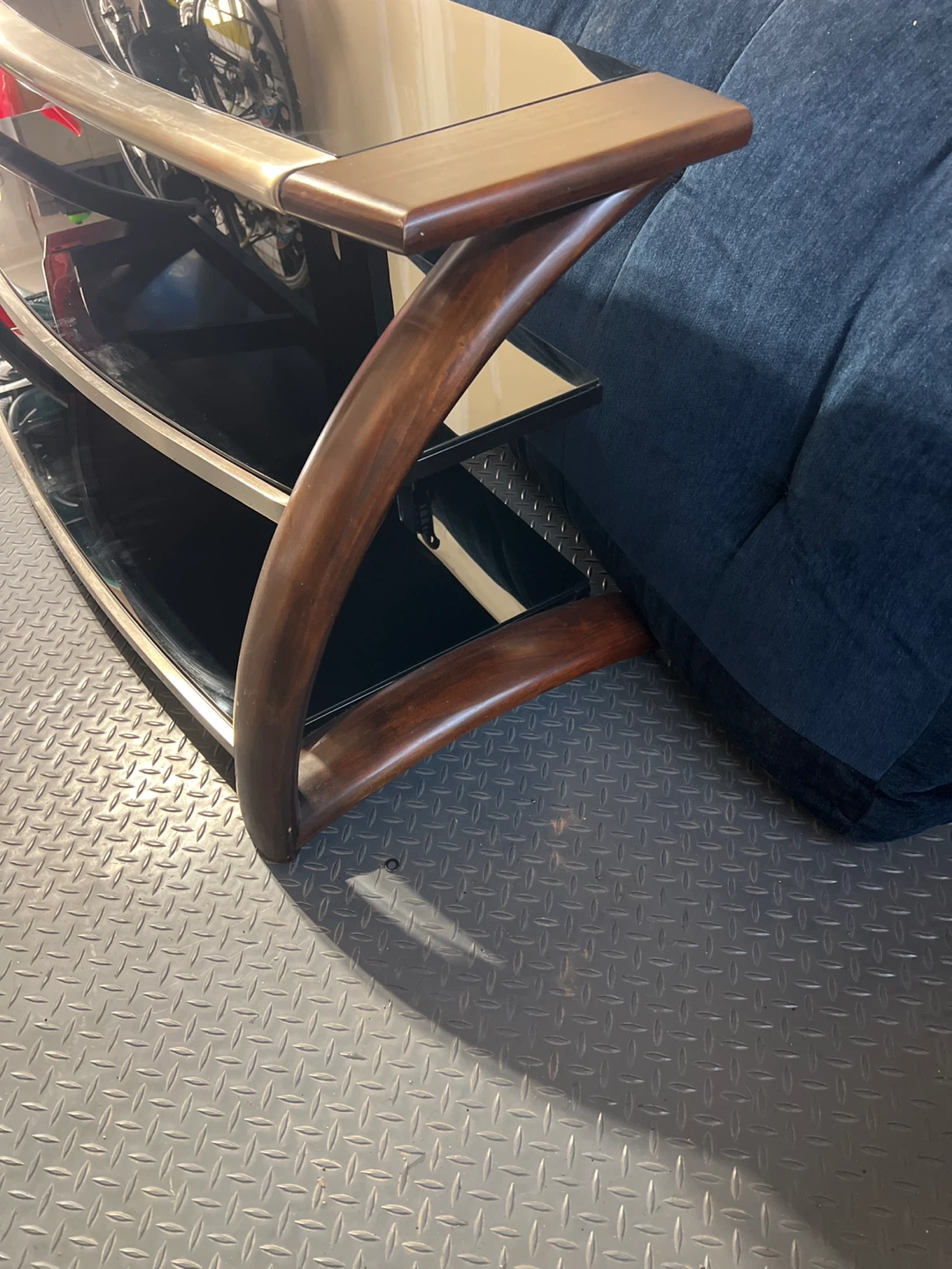 Wood and Glass TV Stand - photo 3