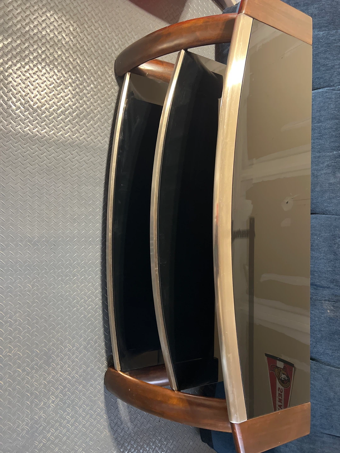 Wood and Glass TV Stand - photo 2