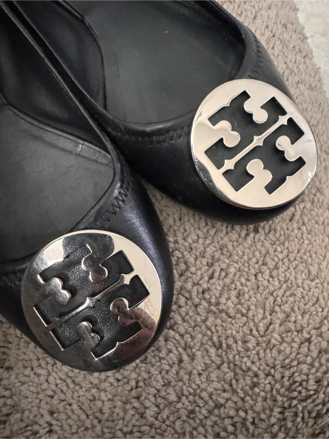 Tory Burch Black Leather Ballet Flats - photo 4