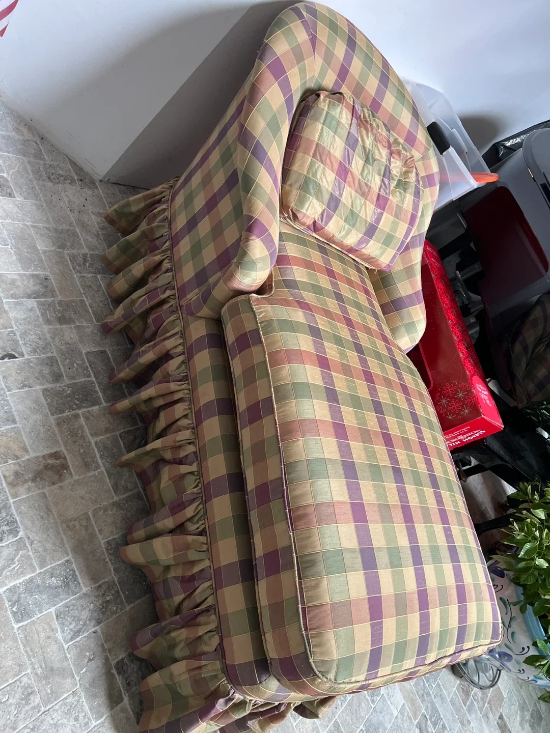 Vintage Plaid Chaise Lounge Chair image indicator(2)