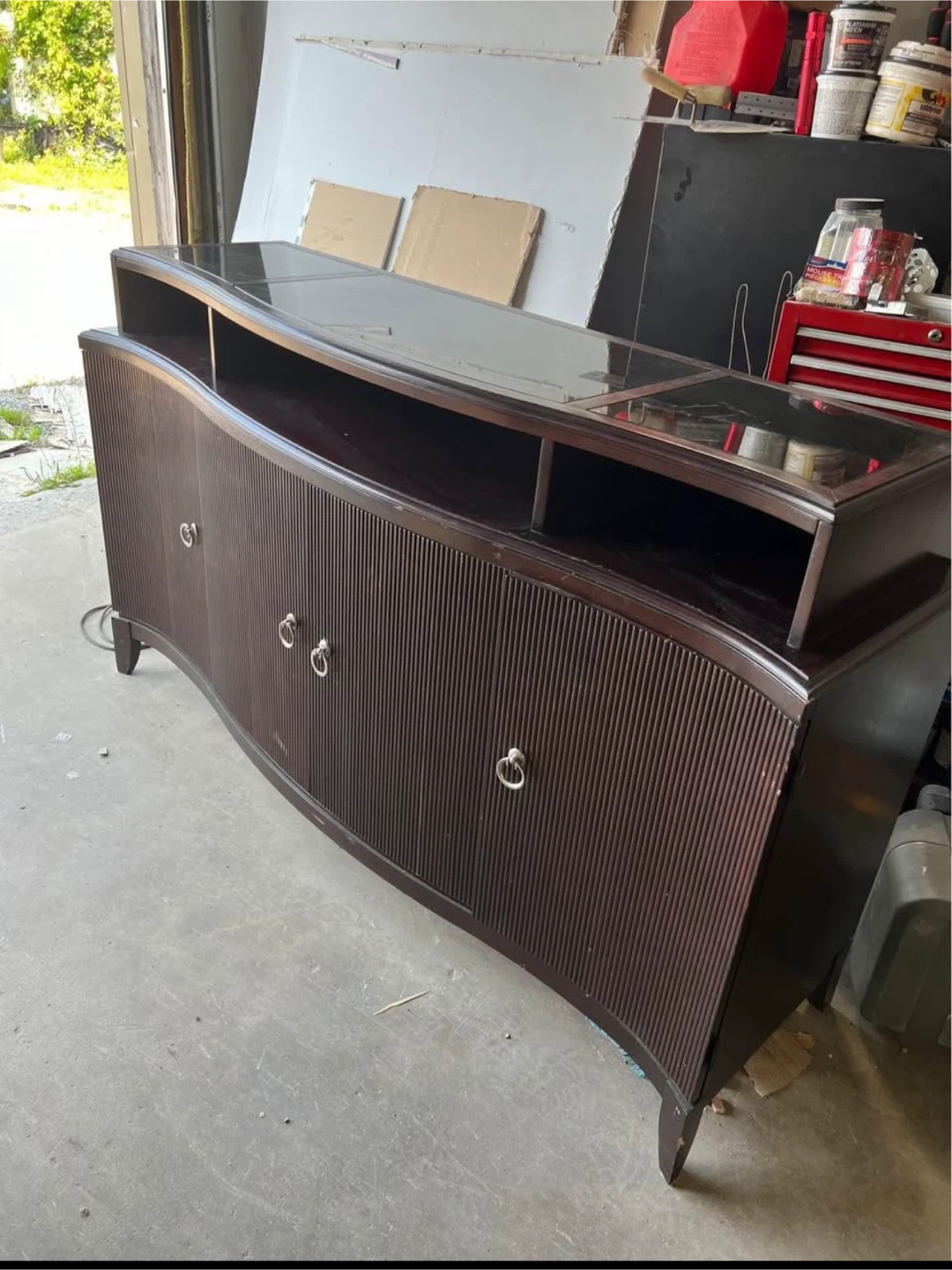 Dark Brown Wood Cabinet