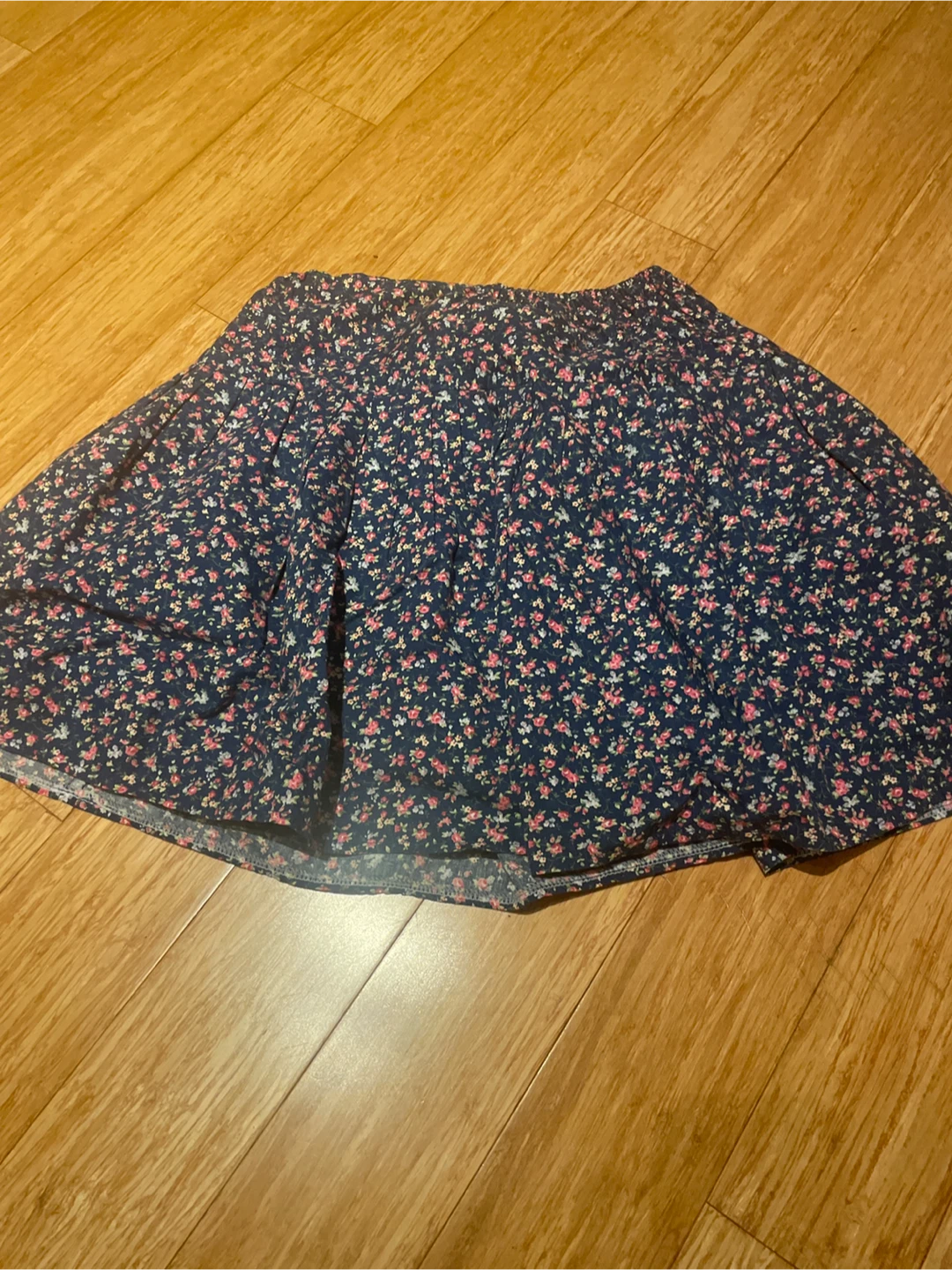 Floral Skirt - Navy Blue