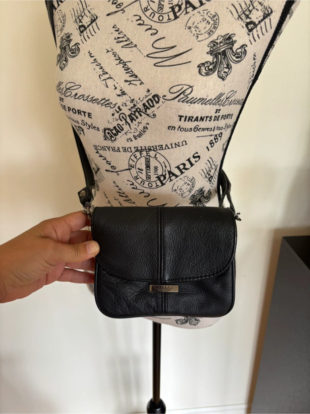 Vintage Lorenz Black Leather Crossbody Bag - photo 3