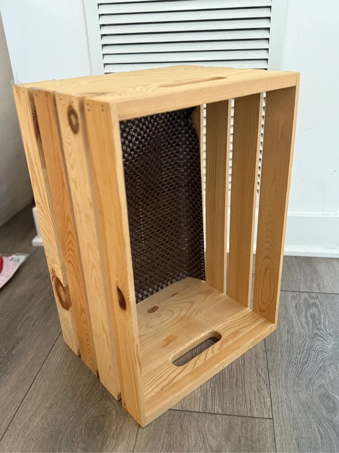 Wooden Crate with Woven Backing thumbnail