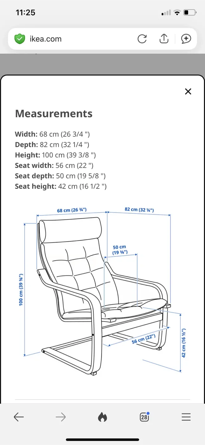 IKEA POÄNG Armchair - Black-Brown/Gunnared Blue image indicator(4)