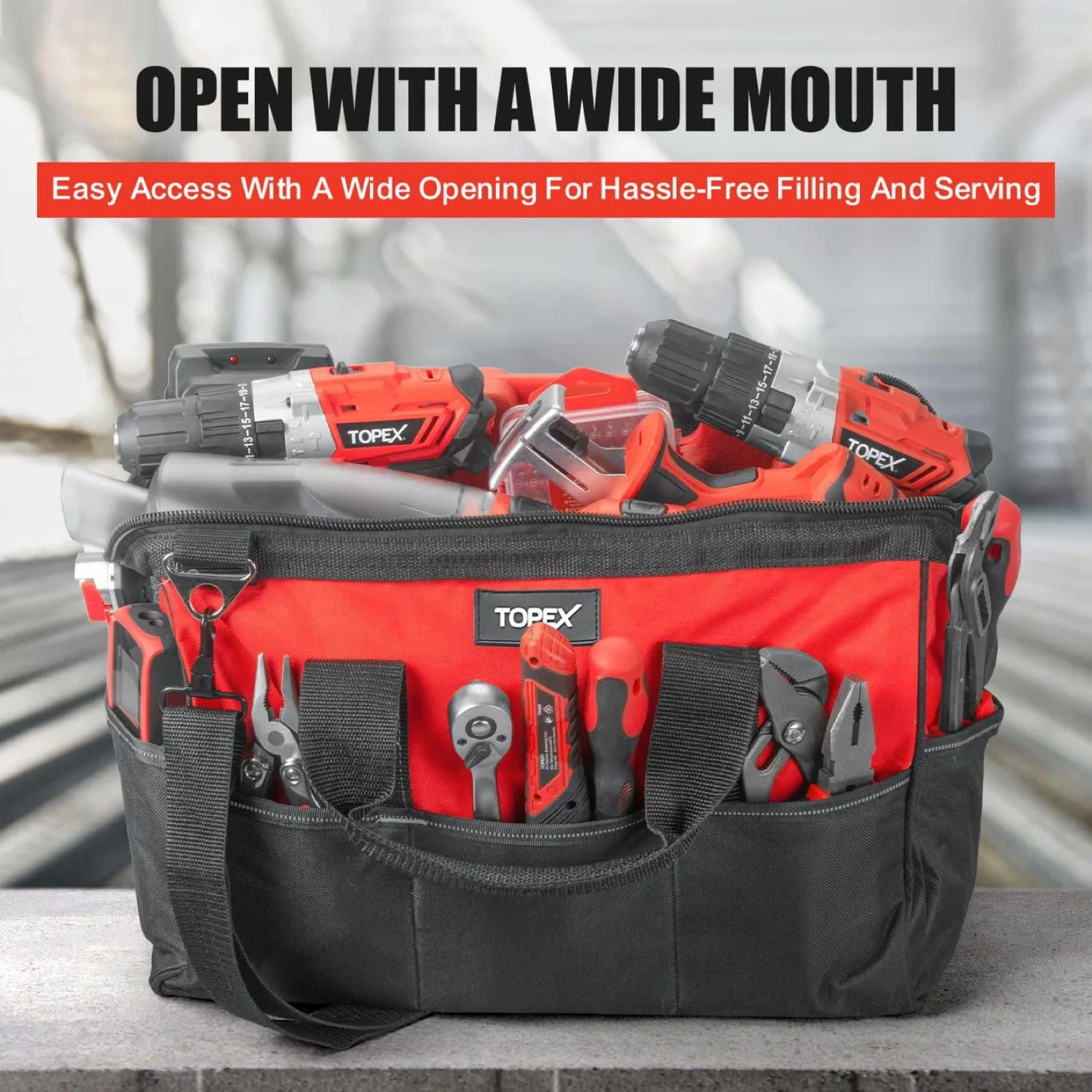 Topex Tool Bag - Red & Black image indicator(4)