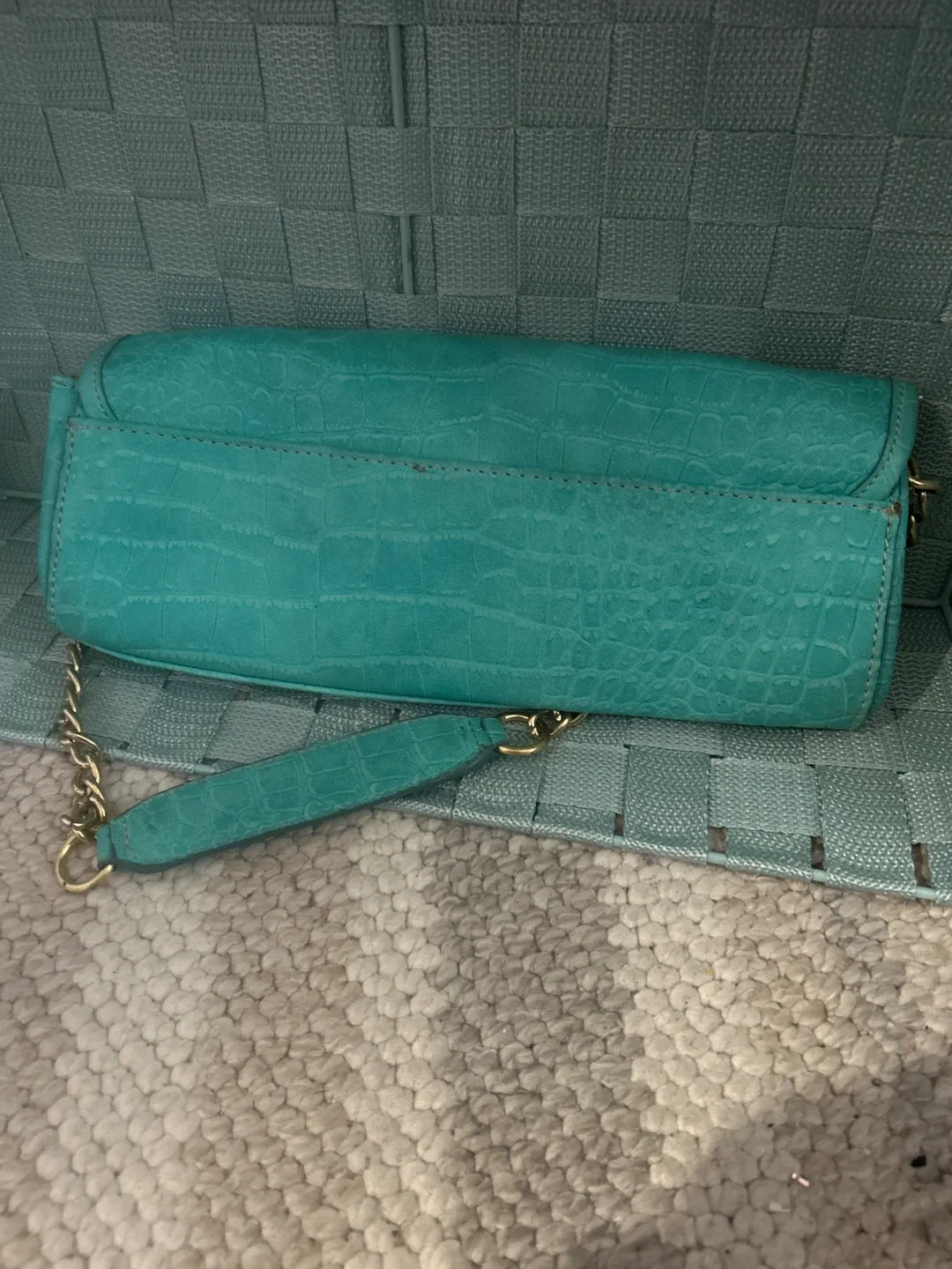Nine West Turquoise Clutch with Chain image indicator(2)