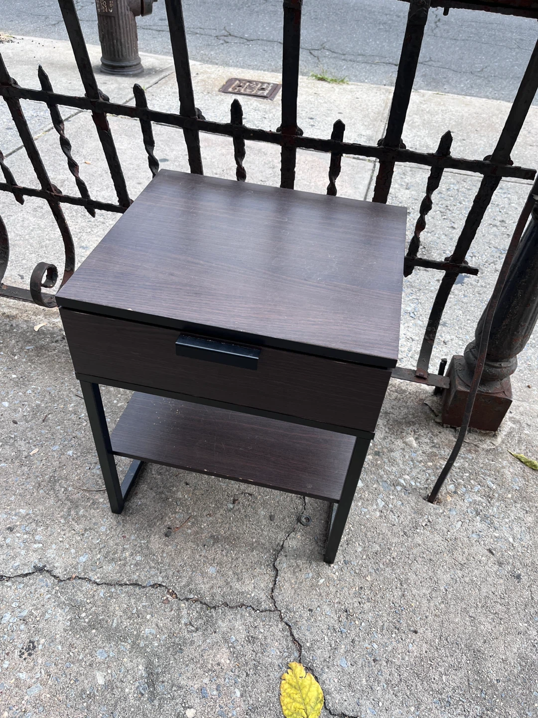 Free - Brown Nightstand Table with Drawer