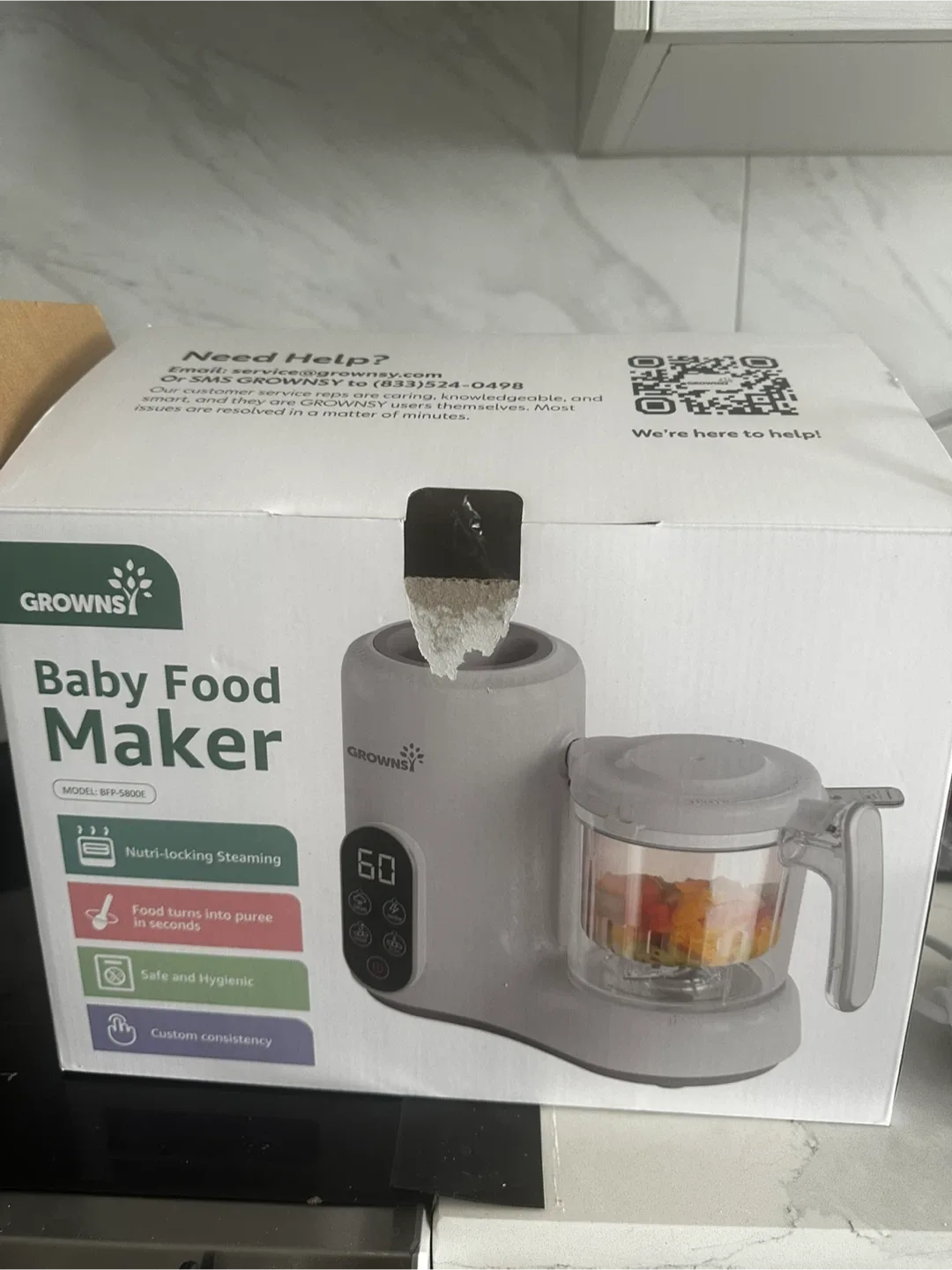 Grownsy Baby Food Maker w/ Steam Basket image indicator(2)