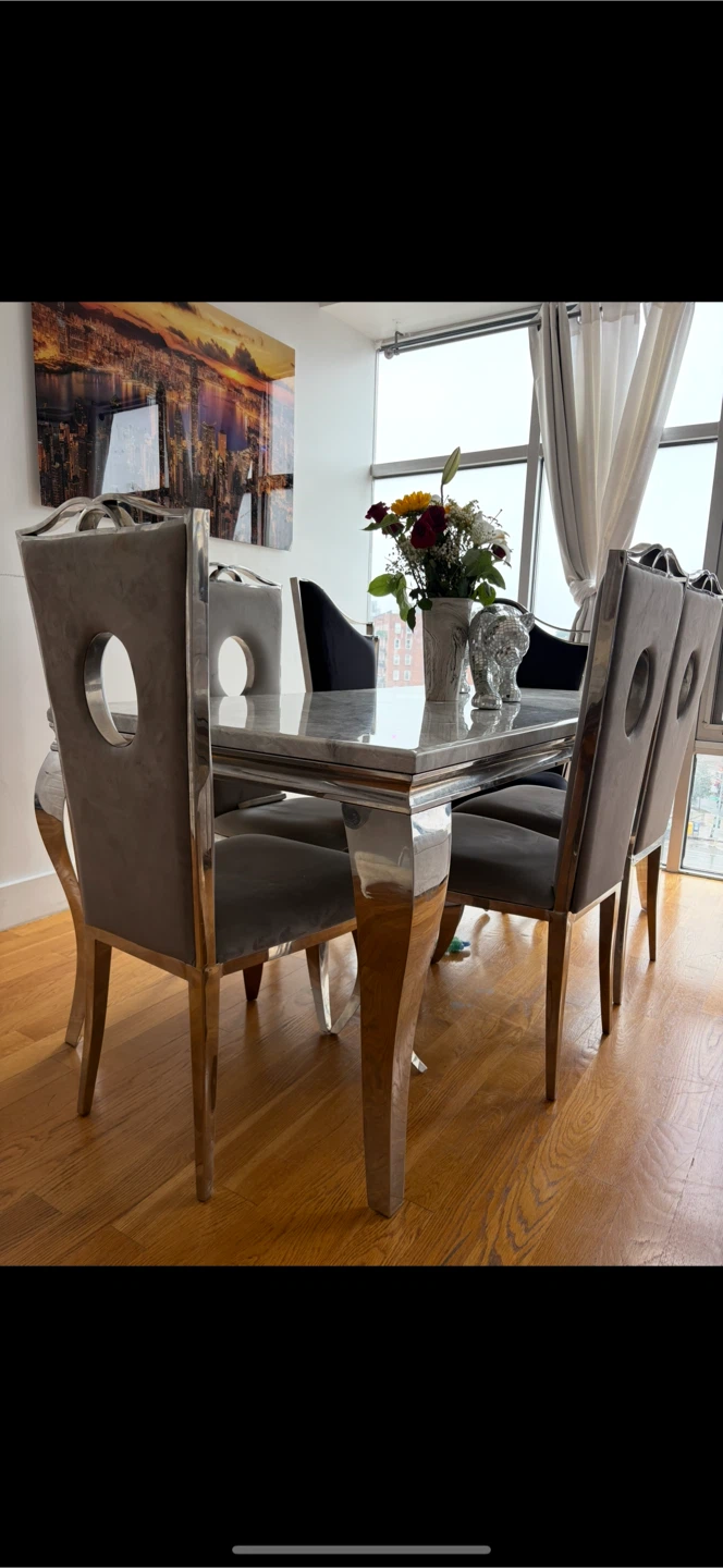 Dining Table Set with 6 Chairs