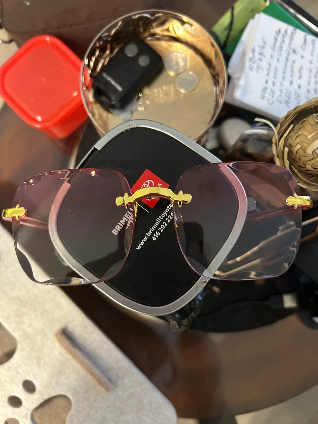 Rimless Sunglasses - Pink, Black, Brown image indicator(3)