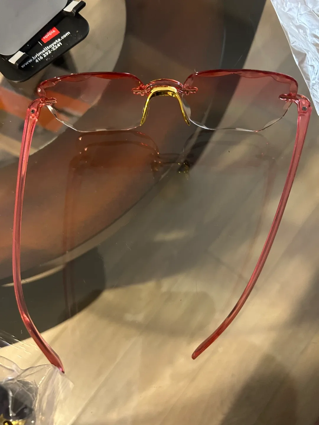 Rimless Sunglasses - Pink, Black, Brown image indicator(2)