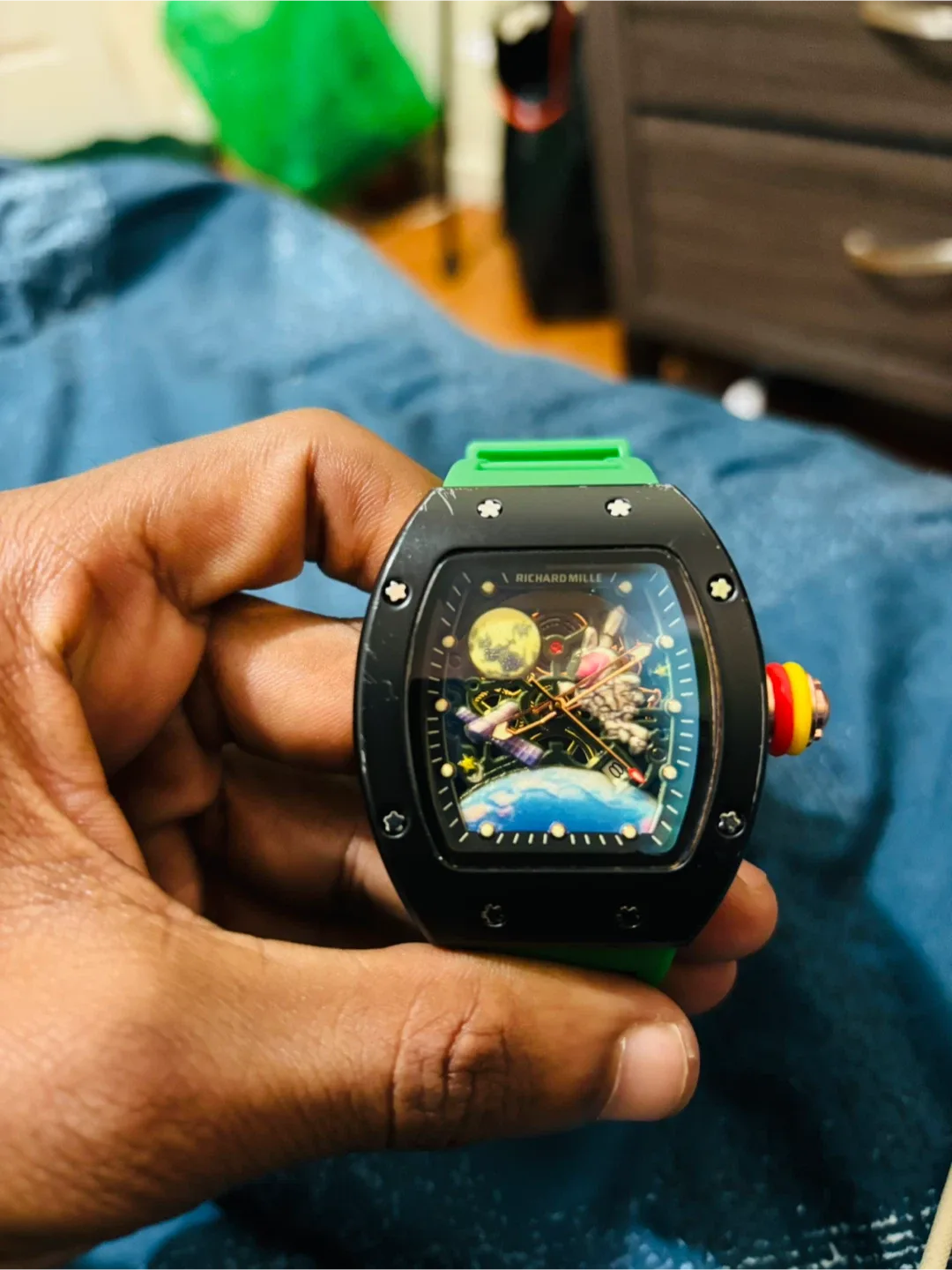 Richard Mille Green Strap Watch