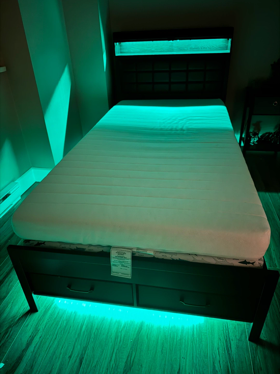 Black Twin Bed Frame with LED Lighting - photo 2