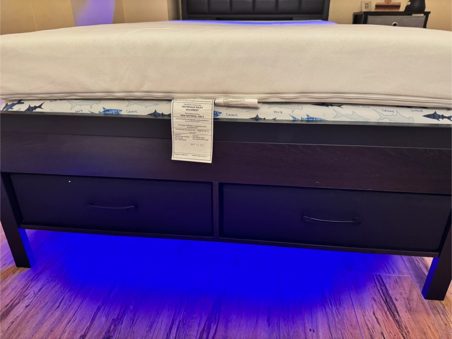 Black Twin Bed Frame with LED Lighting - photo 3