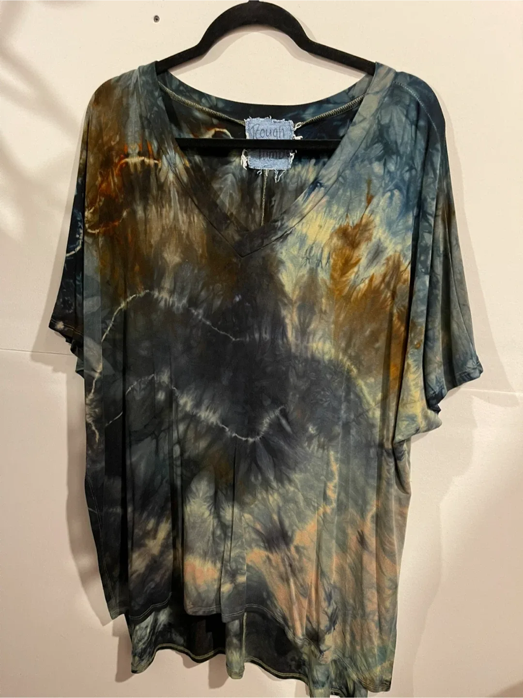 Rough Tumble Tie Dye V-Neck Top