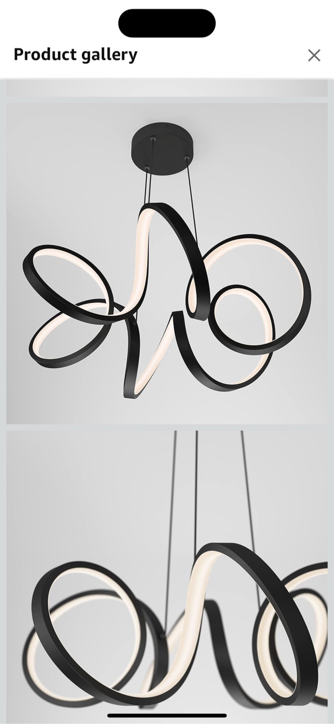 Artika Swirl Ribbon LED Pendant Light - Black