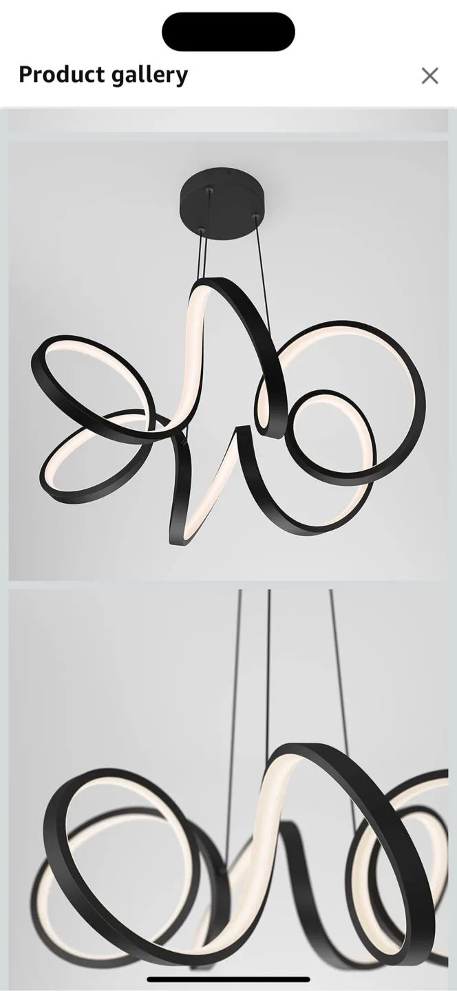 Artika Swirl Ribbon LED Pendant Light - Black