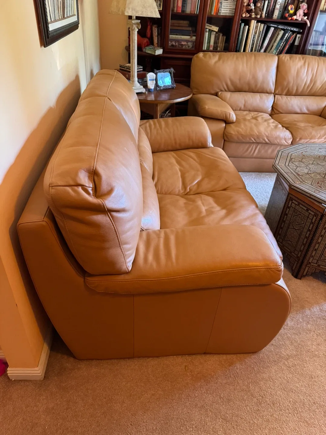 Leather love seat image indicator(3)