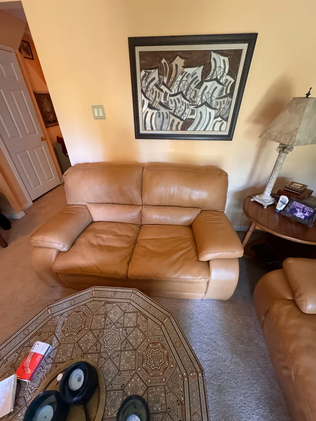 Leather love seat image indicator(5)