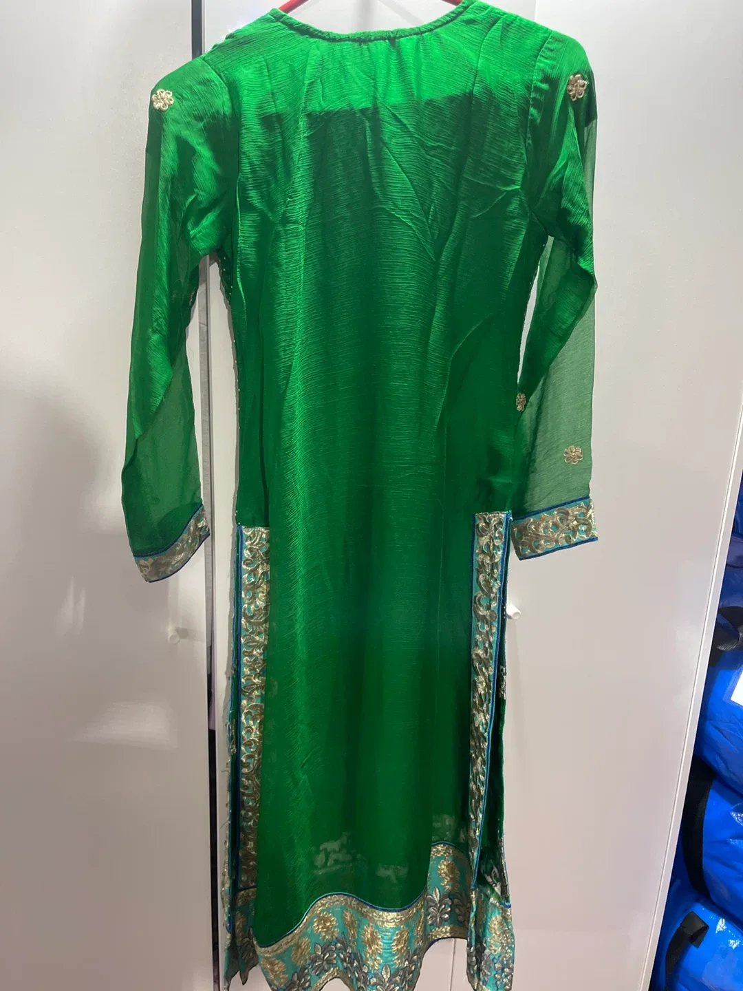 Green & Blue Embroidered Salwar Kameez image indicator(5)