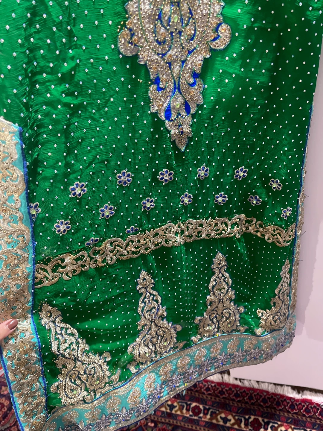 Green & Blue Embroidered Salwar Kameez - photo 4