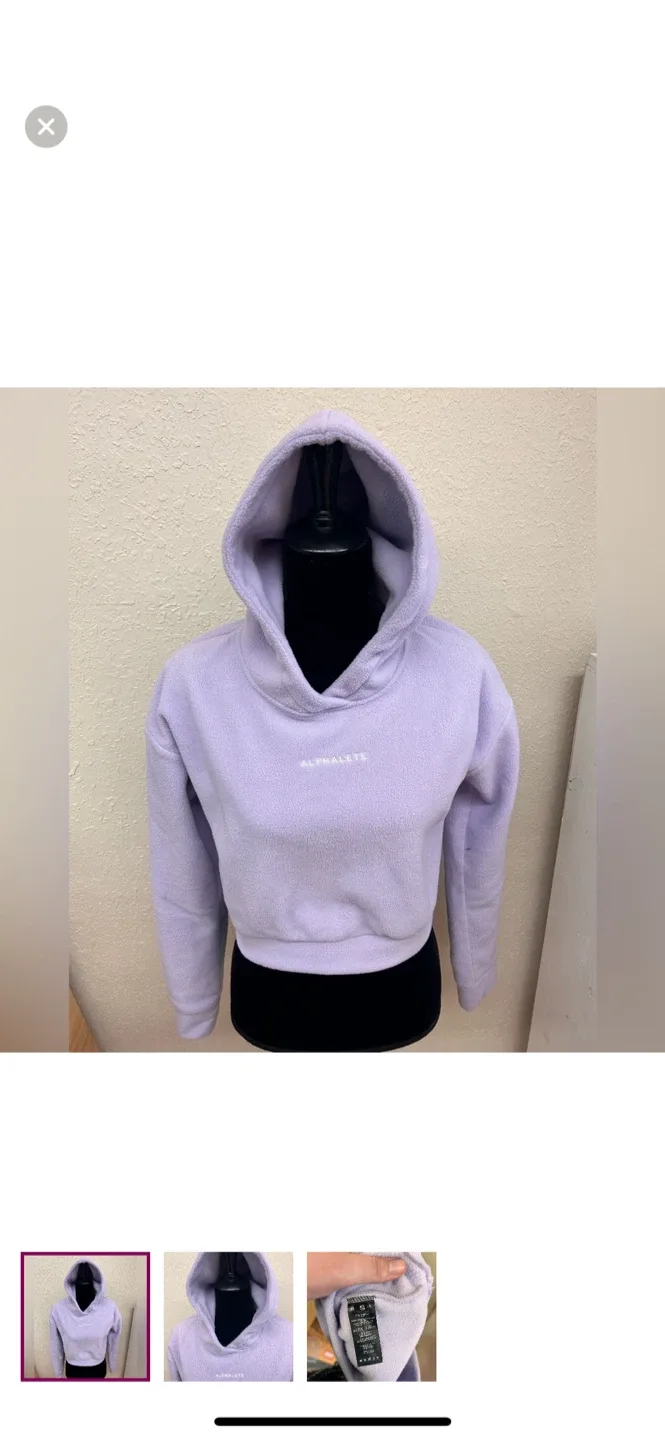 Alphalete Crop Hoodie - Size S - Lilac thumbnail