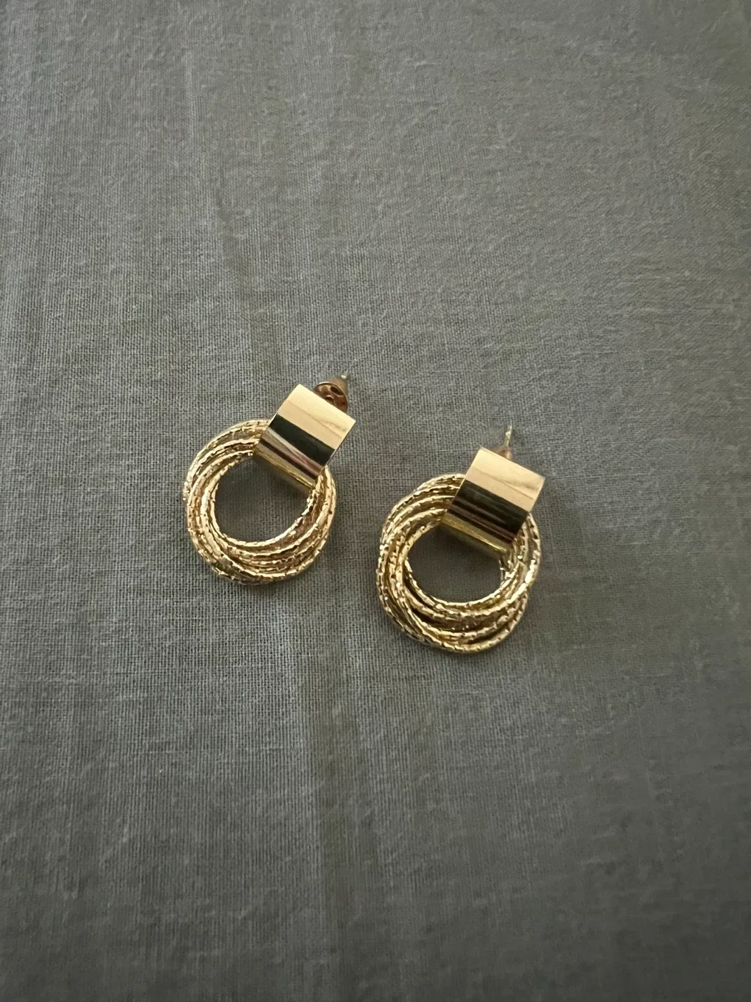 Gold Tone Statement Earrings thumbnail