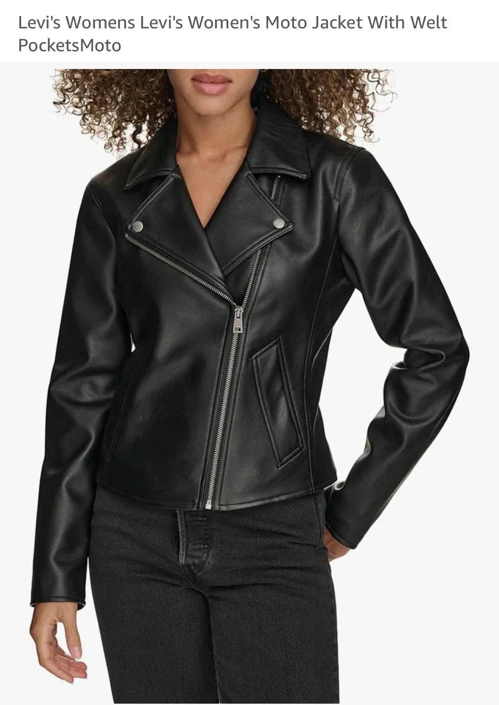 Levi's Black Faux Leather Jacket - Size Small image indicator(9)