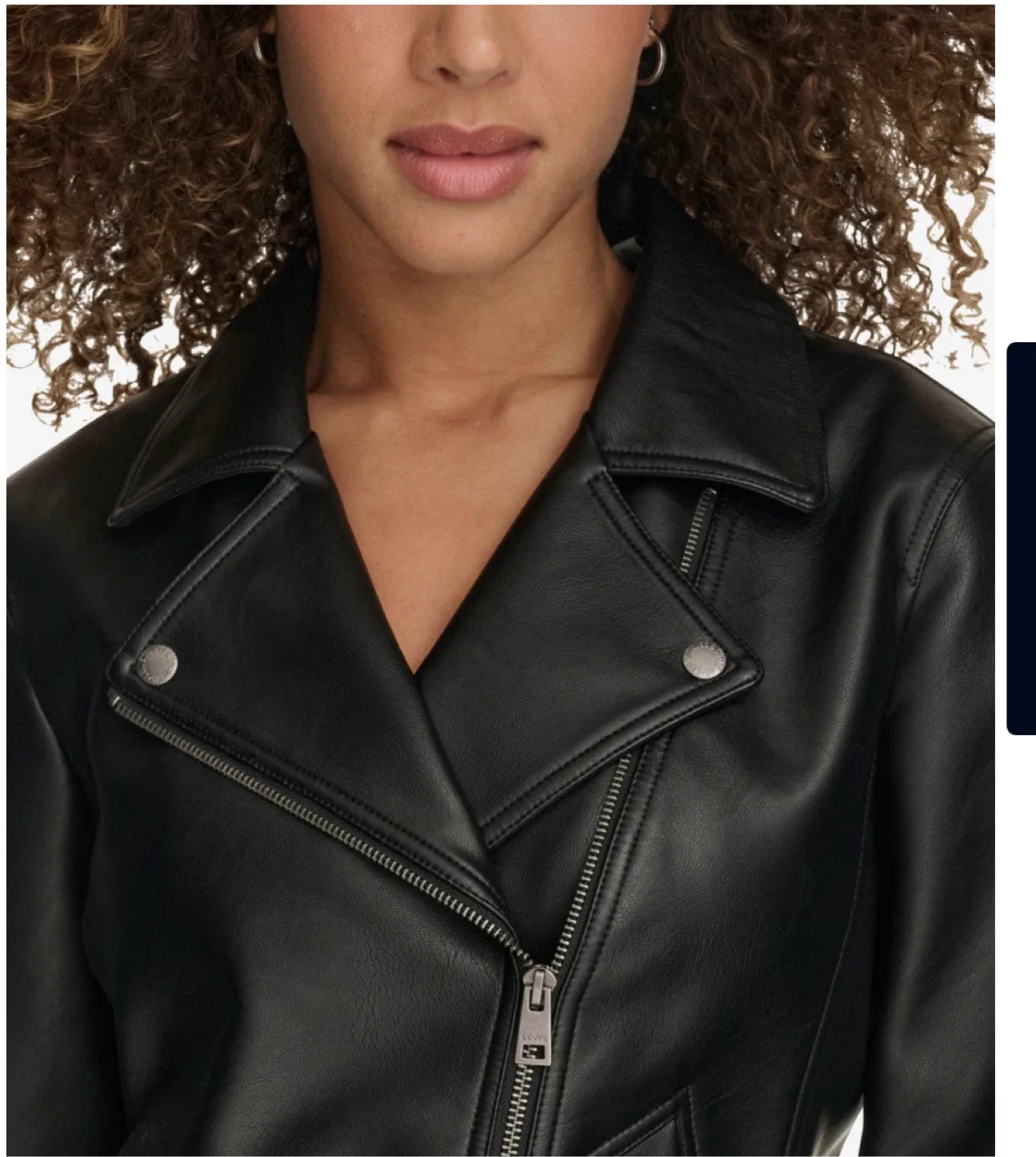 Levi's Black Faux Leather Jacket - Size Small image indicator(10)