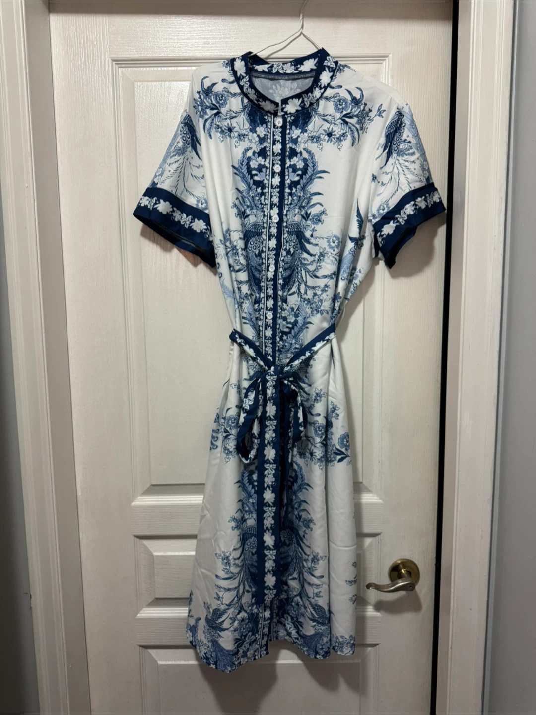 Floral Print Dress - Blue & White size 2x Brand New!