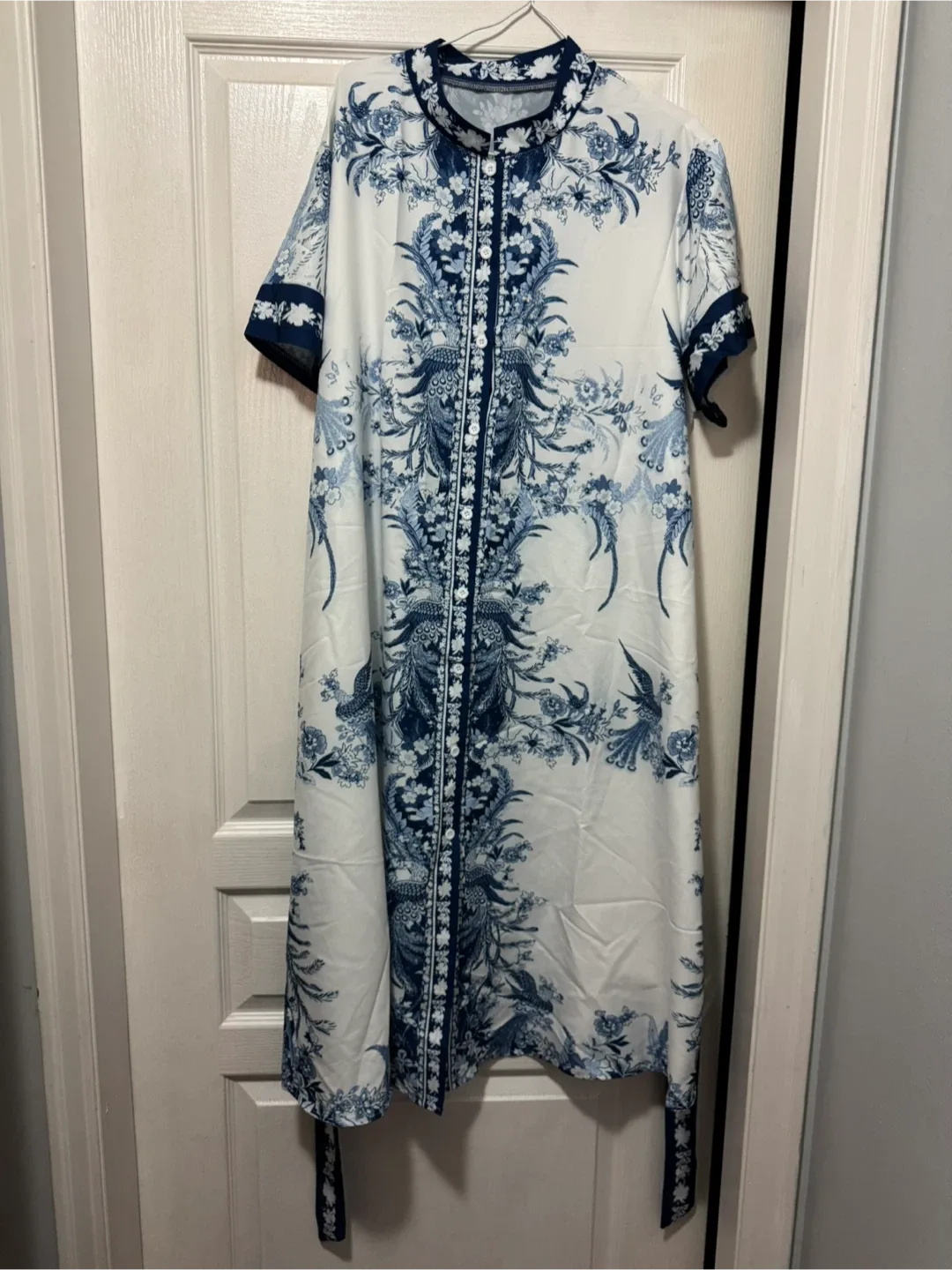 Floral Print Dress - Blue & White size 2x image indicator(2)