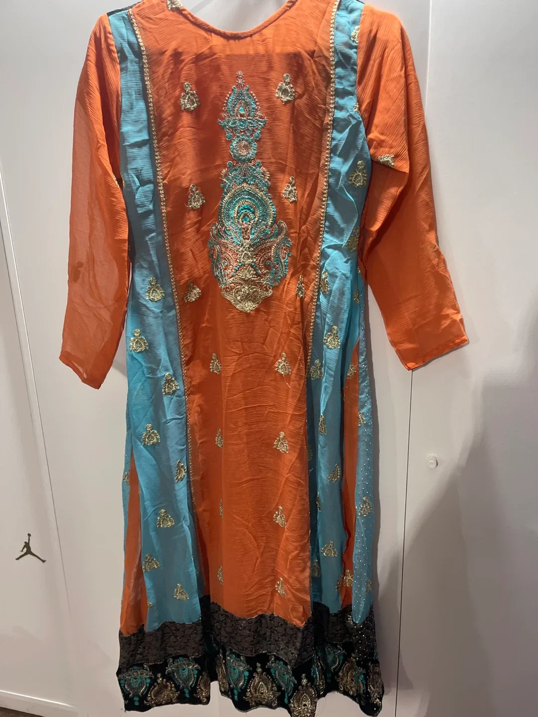 Orange Embroidered Salwar Kameez Suit image indicator(5)