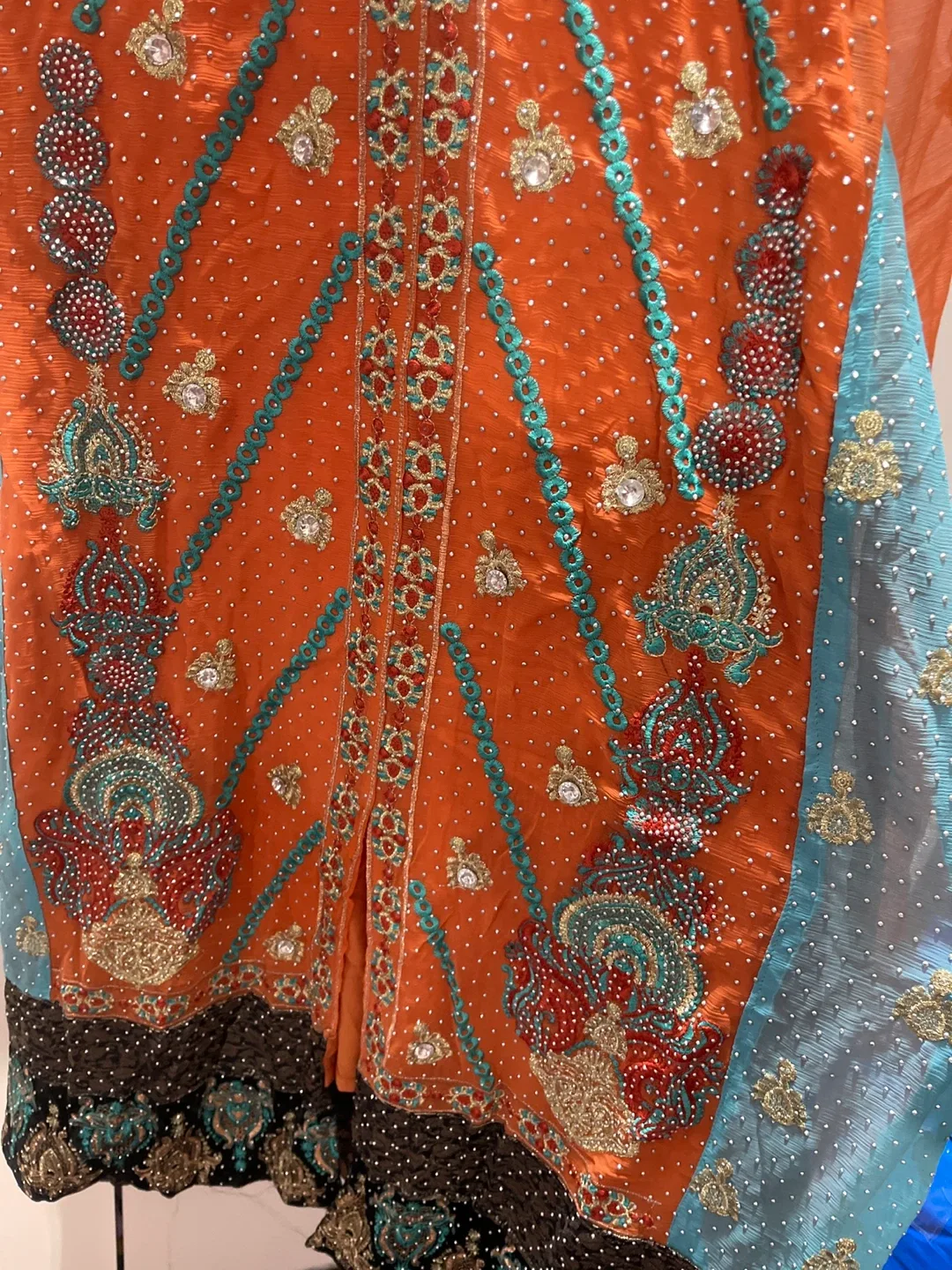 Orange Embroidered Salwar Kameez Suit image indicator(4)