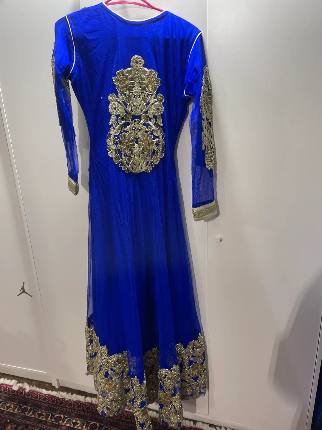 Blue & Gold Embellished Anarkali Dress image indicator(5)