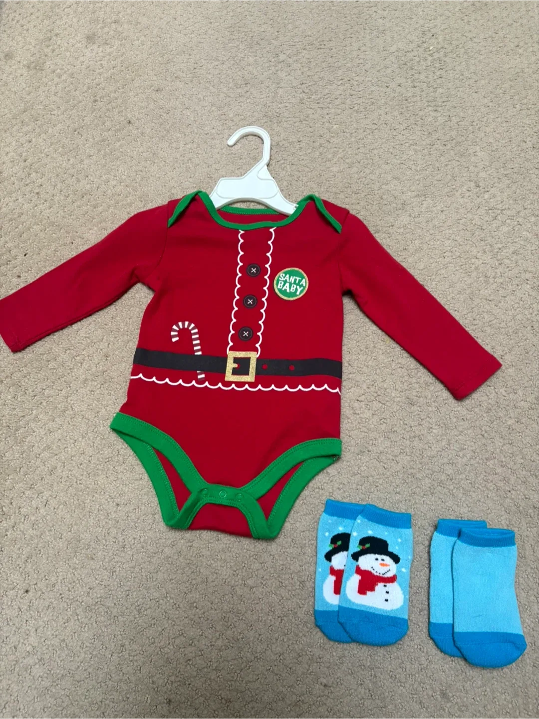 Santa Baby Onesie & Socks Set 12-18M