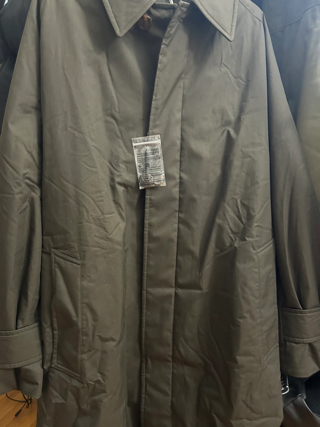 Olive Padded Single Breasted Coat (Size M)