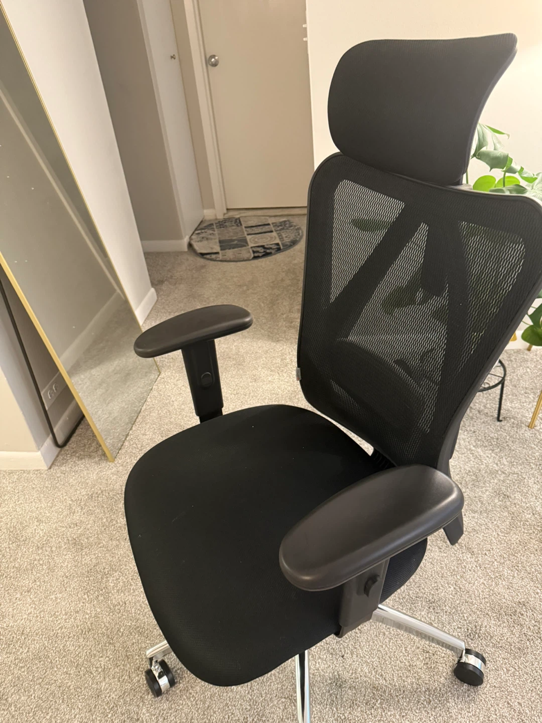 Black Office Ergonomic Chair with Headrest (Sihoo)