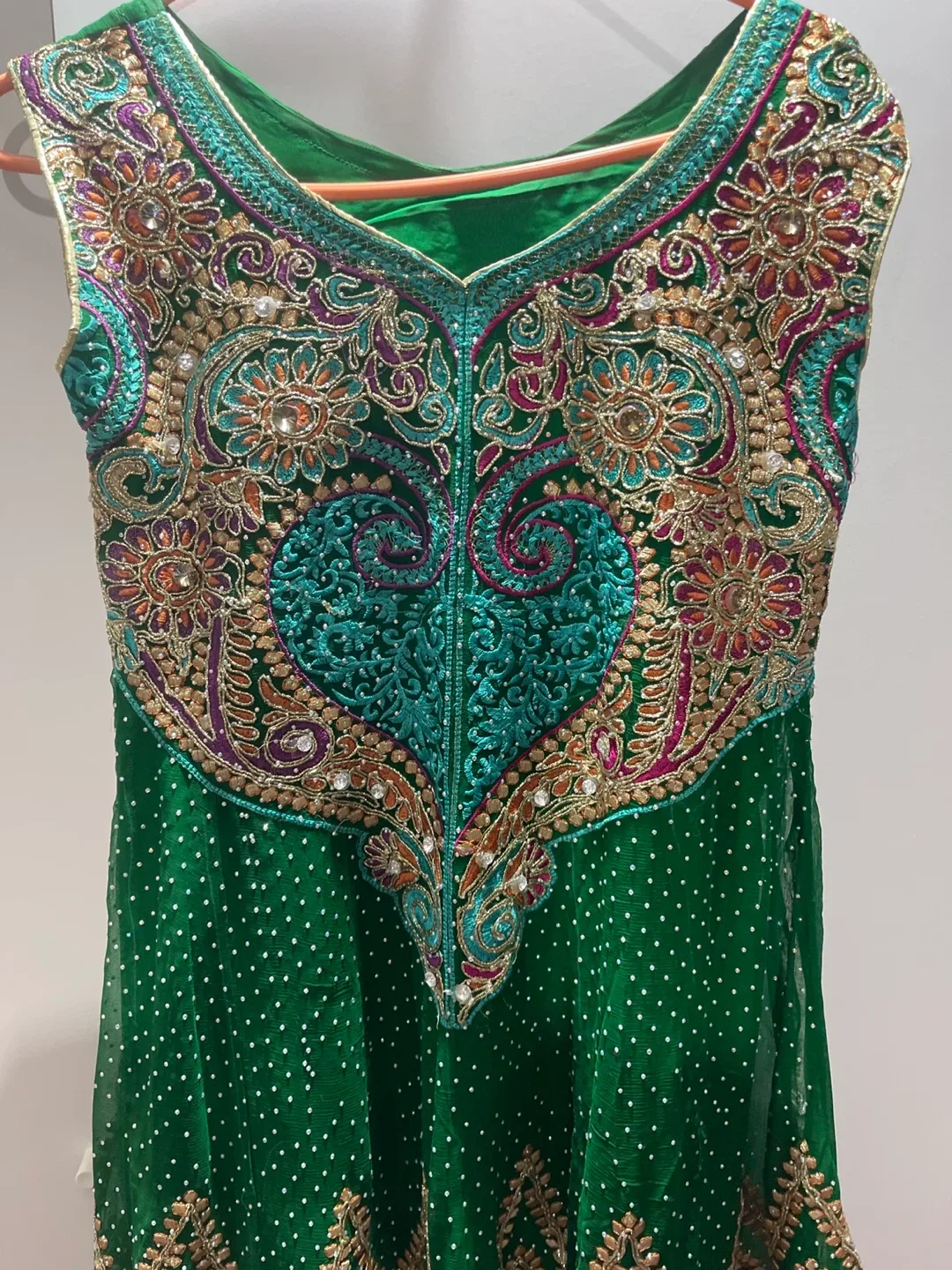 Green Embroidered Dress image indicator(2)