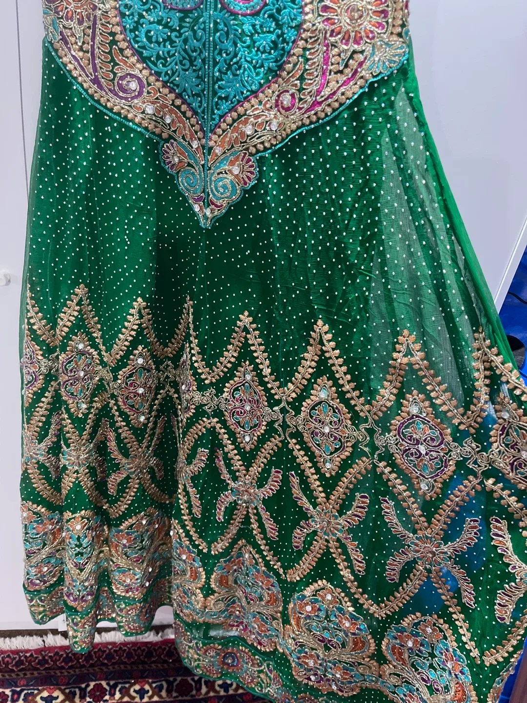 Green Embroidered Dress image indicator(3)