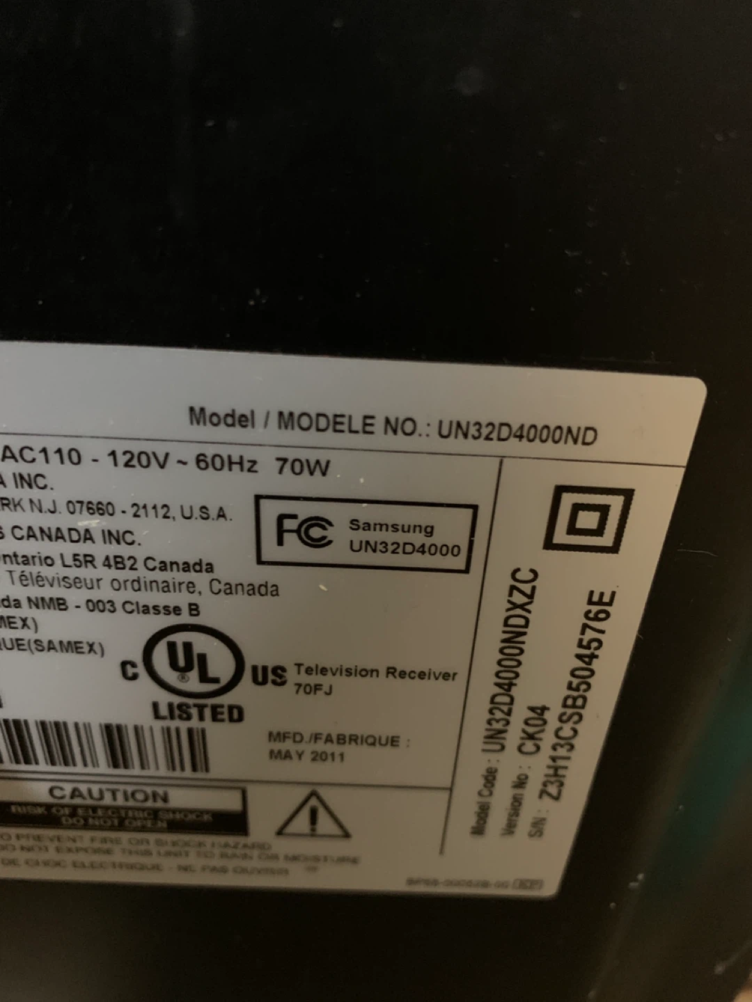 Samsung UN32D4000ND 32 inch TV - photo 3