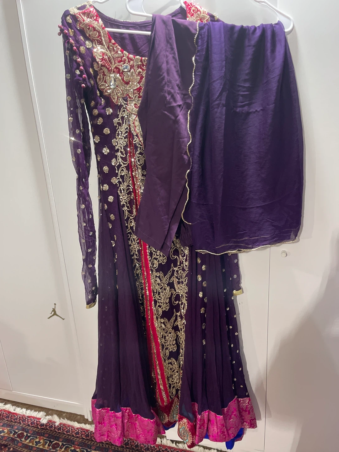 Purple Embroidered Dress