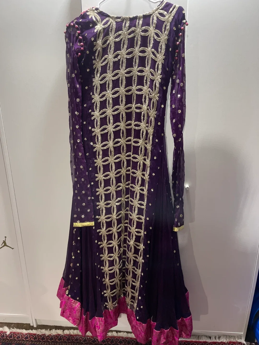 Purple Embroidered Dress image indicator(5)