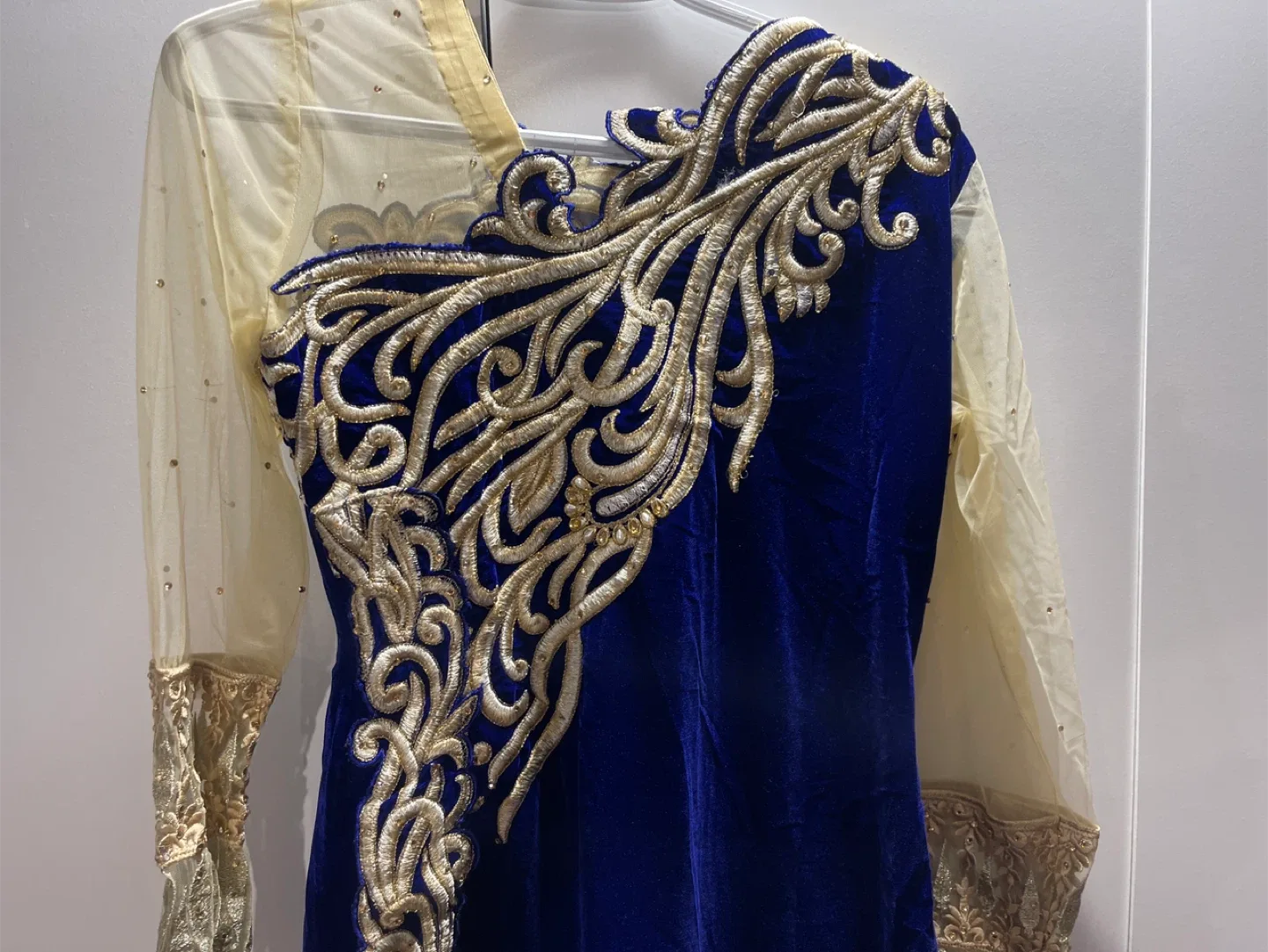 Blue & Gold Embroidered Salwar Kameez image indicator(3)