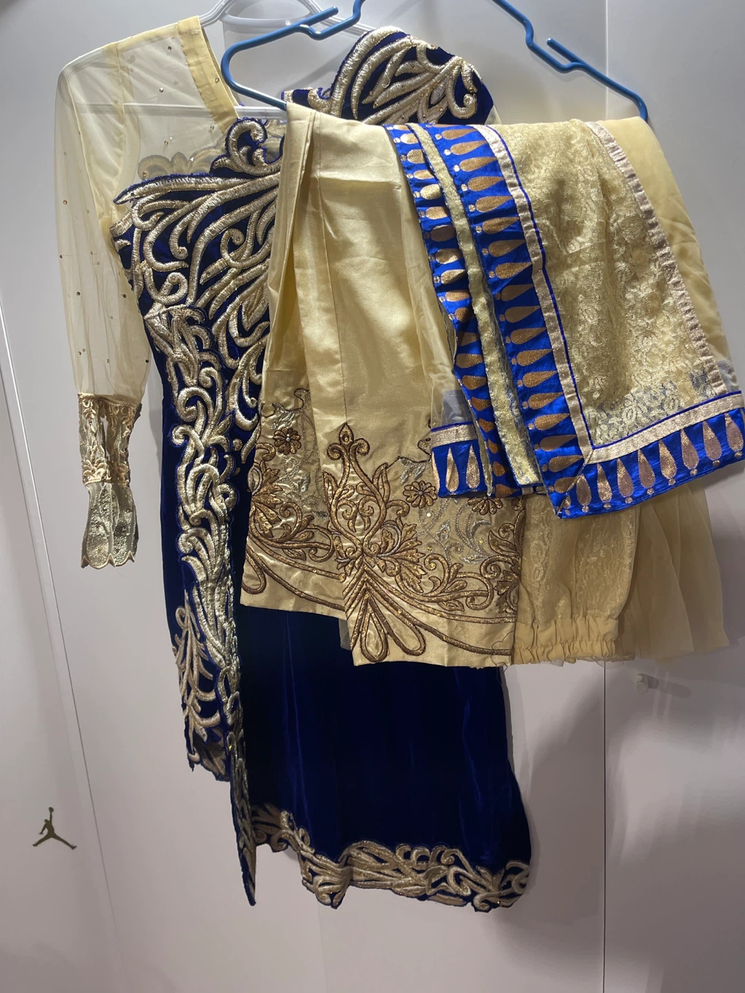 Blue & Gold Embroidered Salwar Kameez