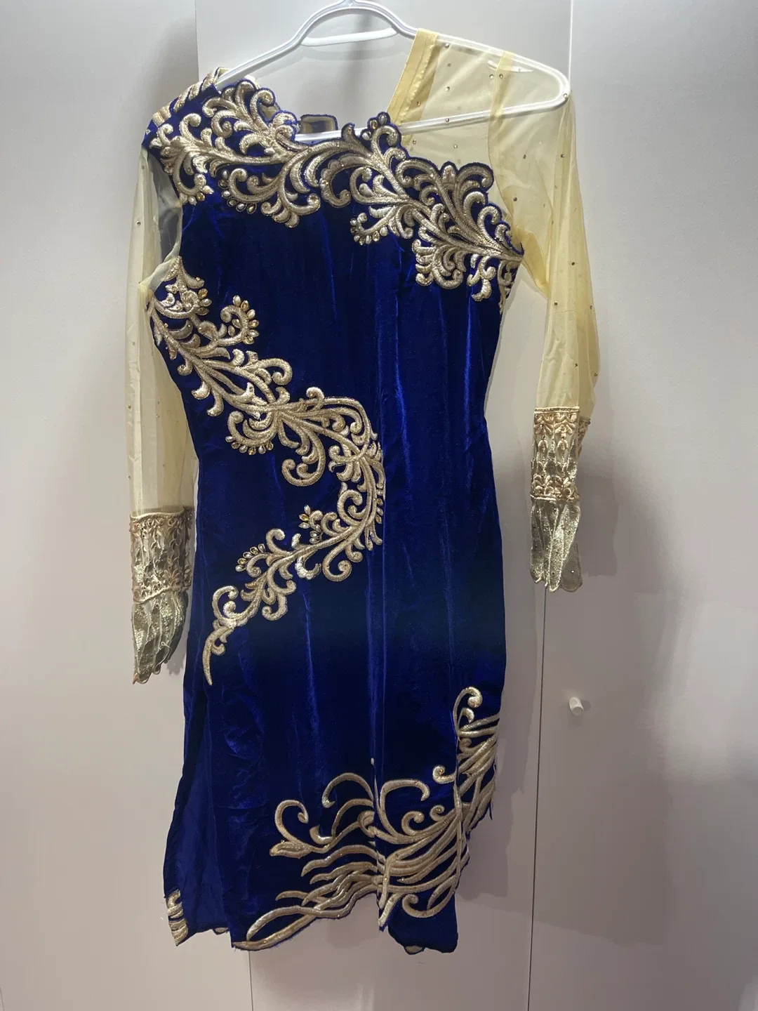 Blue & Gold Embroidered Salwar Kameez image indicator(4)